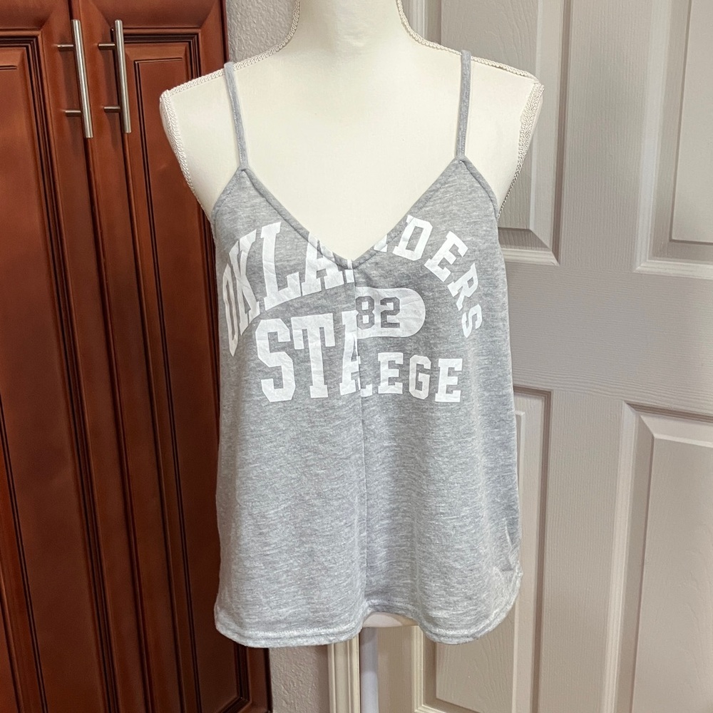 Y2k women’s Gray Graphic Tank Top Size:M